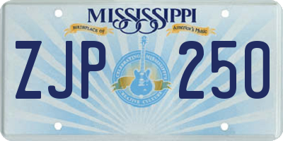 MS license plate ZJP250