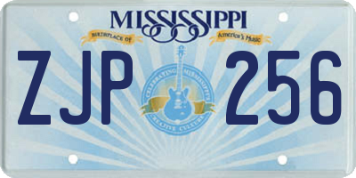 MS license plate ZJP256
