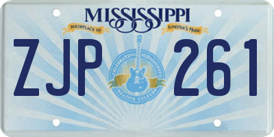 MS license plate ZJP261