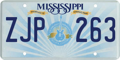 MS license plate ZJP263