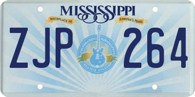 MS license plate ZJP264