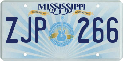 MS license plate ZJP266