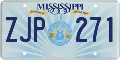 MS license plate ZJP271