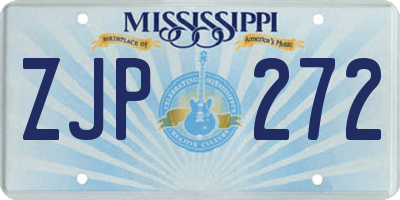 MS license plate ZJP272