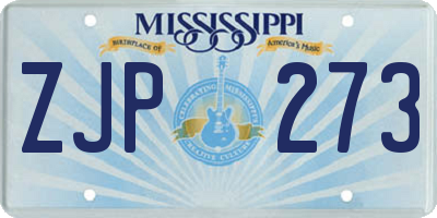 MS license plate ZJP273