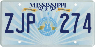 MS license plate ZJP274