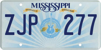 MS license plate ZJP277