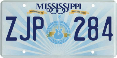 MS license plate ZJP284