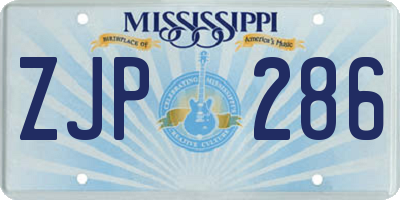 MS license plate ZJP286