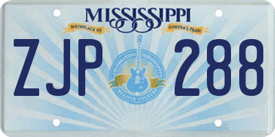 MS license plate ZJP288