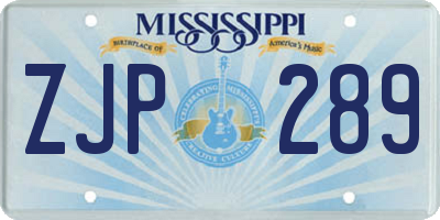 MS license plate ZJP289