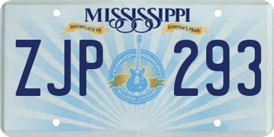MS license plate ZJP293
