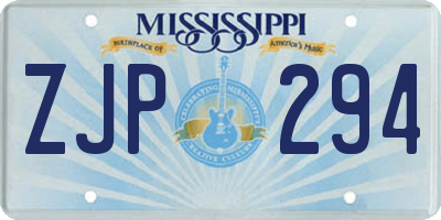 MS license plate ZJP294