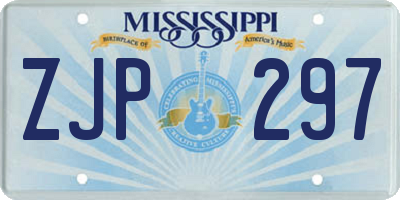 MS license plate ZJP297