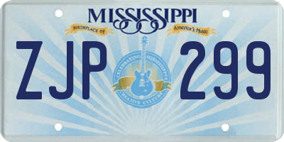 MS license plate ZJP299