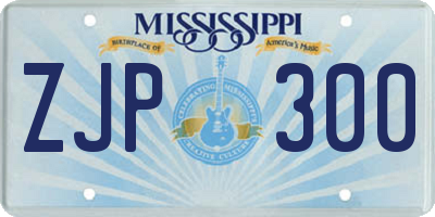 MS license plate ZJP300