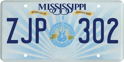 MS license plate ZJP302