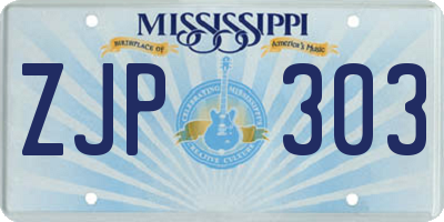 MS license plate ZJP303