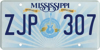 MS license plate ZJP307