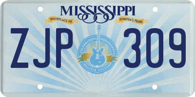 MS license plate ZJP309