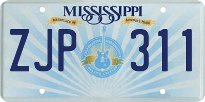 MS license plate ZJP311