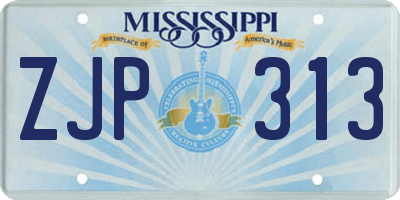 MS license plate ZJP313