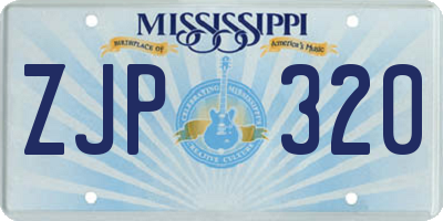MS license plate ZJP320