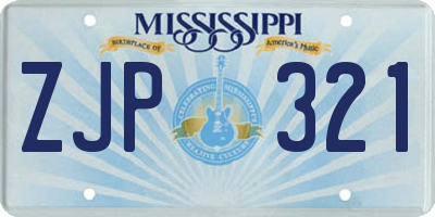 MS license plate ZJP321