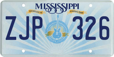 MS license plate ZJP326