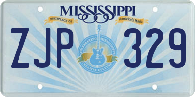 MS license plate ZJP329
