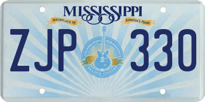 MS license plate ZJP330