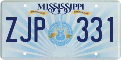 MS license plate ZJP331