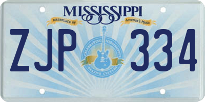 MS license plate ZJP334