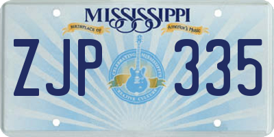 MS license plate ZJP335