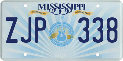 MS license plate ZJP338