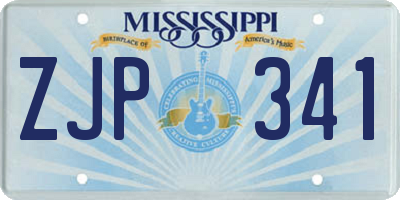 MS license plate ZJP341