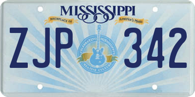 MS license plate ZJP342