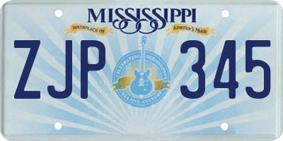 MS license plate ZJP345