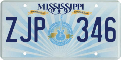 MS license plate ZJP346