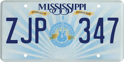 MS license plate ZJP347