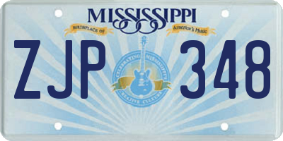 MS license plate ZJP348