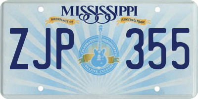MS license plate ZJP355