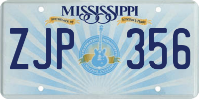 MS license plate ZJP356