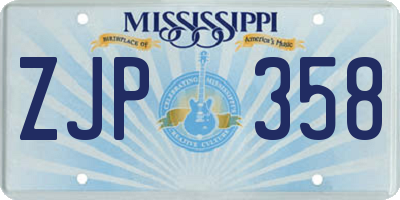 MS license plate ZJP358