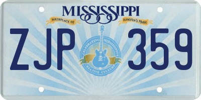 MS license plate ZJP359