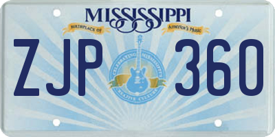 MS license plate ZJP360