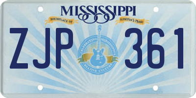 MS license plate ZJP361