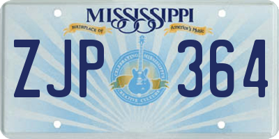 MS license plate ZJP364