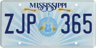 MS license plate ZJP365
