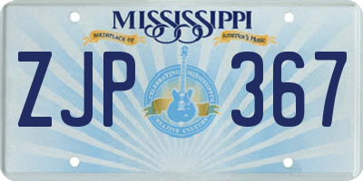 MS license plate ZJP367